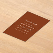 Terracotta Photo Save the Date Card Acryleinladungen (Ablage )