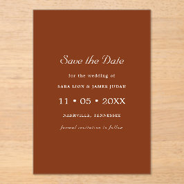 Terracotta Photo Save the Date Card Acryleinladungen