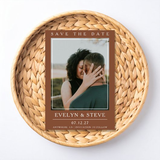 Terracotta Photo Save the Date Einladung
