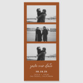 Terracotta Photo Strip Magnetic Wedding Magnetkarte (Vorderseite)