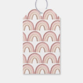 Terracotta Pink Boho Rainbow Baby Dusche Geschenkanhänger (Rückseite)