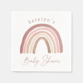 Terracotta Pink Boho Rainbow Baby Dusche Serviette (Vorderseite)