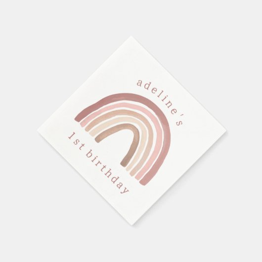 Terracotta Pink Boho Rainbow Serviette (Ecke)