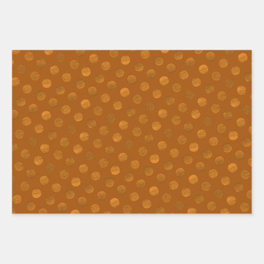 Terracotta Polka Dots Modern & elegant Geschenkpapier Set (Vorderseite 3)
