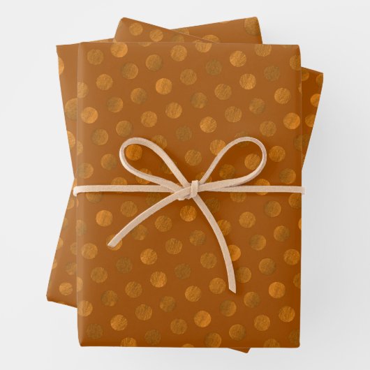Terracotta Polka Dots Modern & elegant Geschenkpapier Set (Beispiel)