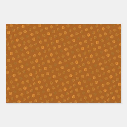 Terracotta Polka Dots Modern & elegant Geschenkpapier Set (Vorderseite)