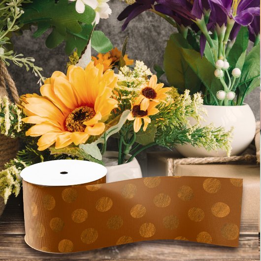 Terracotta Polka Dots Modern & elegant Ripsband
