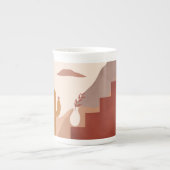 Terracotta Porzellantasse (Vorderseite)