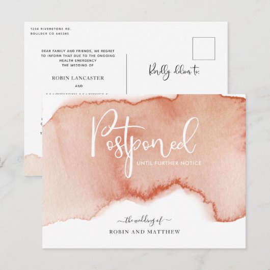 Terracotta Postponement Postkarte (Vorne/Hinten)