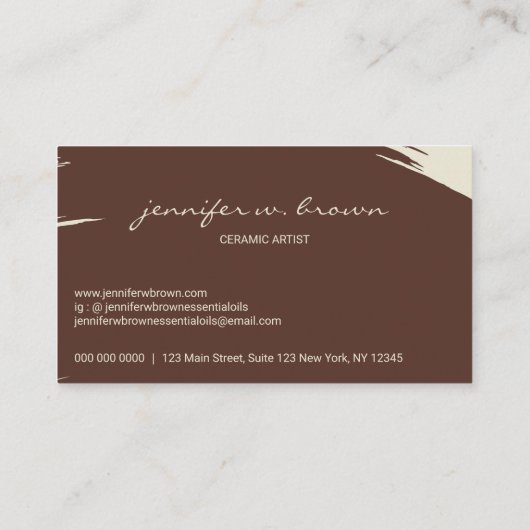 Terracotta Potterie Keramik Kunstwerkskulptur Visitenkarte (Rückseite)