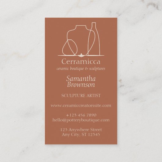 Terracotta Pottery Vase Keramik - Anleitung Visitenkarte (Rückseite)