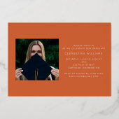 Terracotta Pressed Foil Grad Abschluss Folieneinladung (Rückseite)