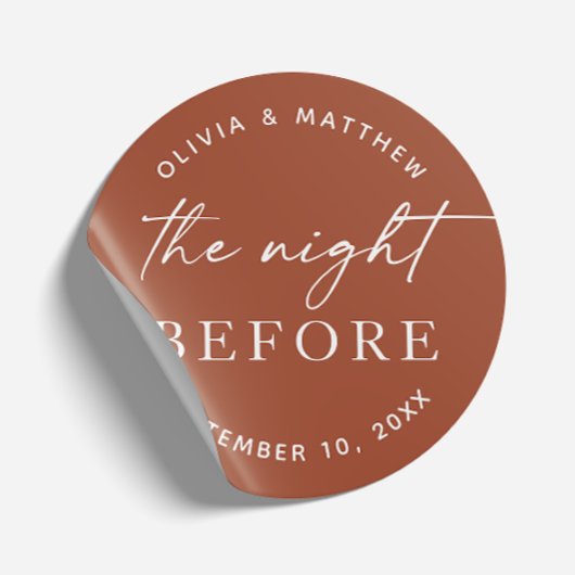 Terracotta Probe Dinner | Nacht vor Herbst Runder Aufkleber