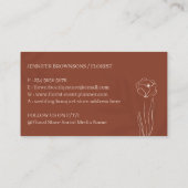 Terracotta Psychic Medium Blume und Handdesign Visitenkarte (Rückseite)