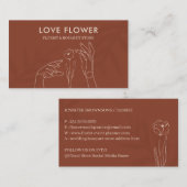 Terracotta Psychic Medium Blume und Handdesign Visitenkarte (Vorne/Hinten)