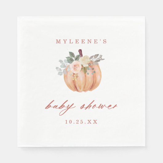 Terracotta Pumpkin Baby Dusche Serviette (Vorderseite)