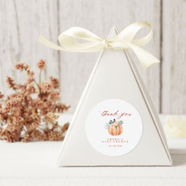 Terracotta Pumpkin Baby Dusche Vielen Dank Runder Aufkleber