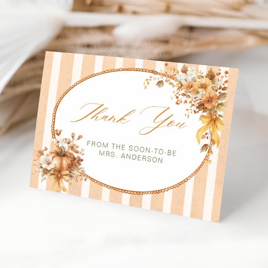 Terracotta Pumpkin Brautparty Danke Karte