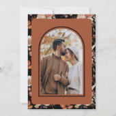Terracotta Pumpkin Floral Black Wedding Save The Date (Rückseite)