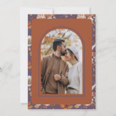 Terracotta Pumpkin Floral Dusty Purple Wedding Save The Date (Rückseite)
