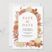 Terracotta Pumpkin Floral Wedding Save The Date (Vorderseite)