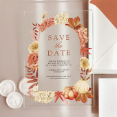 Terracotta Pumpkin Floral Wedding Save the Date Acryleinladungen