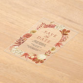 Terracotta Pumpkin Floral Wedding Save the Date Acryleinladungen (Ablage )