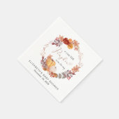 Terracotta Pumpkin Watercolor Babydusche Serviette (Ecke)