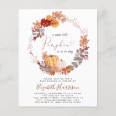 Terracotta Pumpkin Watercolor Kinderdusche Einladu (Vorderseite)