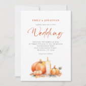 Terracotta Pumpkins Candles Hochzeit im Herbst Einladung (Vorderseite)