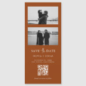 Terracotta QR Code Foto Strip Magnetic Wedding Magnetkarte (Vorderseite)