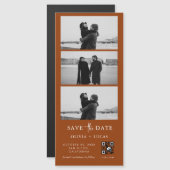 Terracotta QR Code Foto Strip Magnetic Wedding Magnetkarte (Vorne/Hinten)