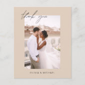 Terracotta QR Code Hochzeit Danke Foto Card (Vorderseite)