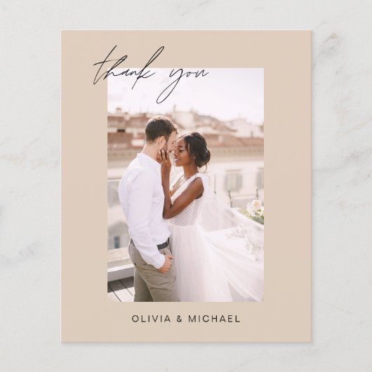 Terracotta QR Code Hochzeit Danke Foto Card (Vorderseite)