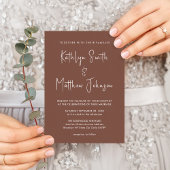 Terracotta QR Code in einer modernen Hochzeit Einladungspostkarte