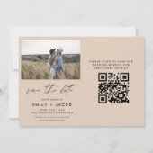 Terracotta QR Code Modern Save the Date 4 Foto (Rückseite)