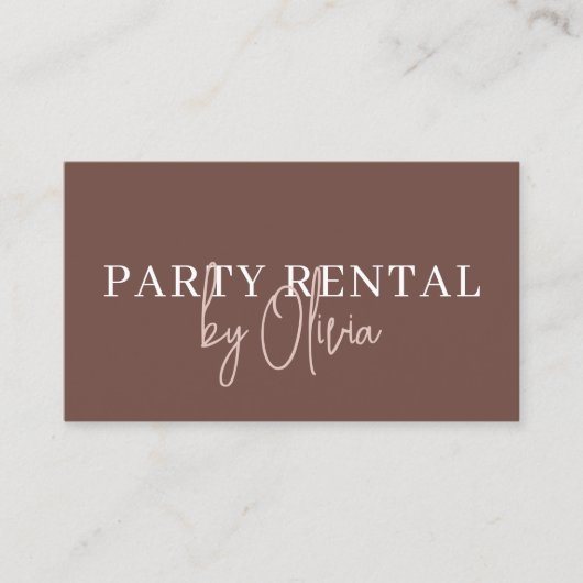 Terracotta QR Code Party Rental Modern Visitenkarte (Vorderseite)