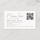 Terracotta QR Code Scannable Beruflich Modern Visitenkarte (Rückseite)