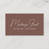 Terracotta QR Code Scannable Beruflich Modern Visitenkarte (Vorderseite)