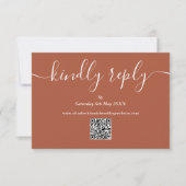 Terracotta QR Code Script Wedding Kindly Antwort (Vorderseite)