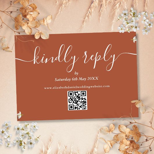 Terracotta QR Code Script Wedding Kindly Antwort