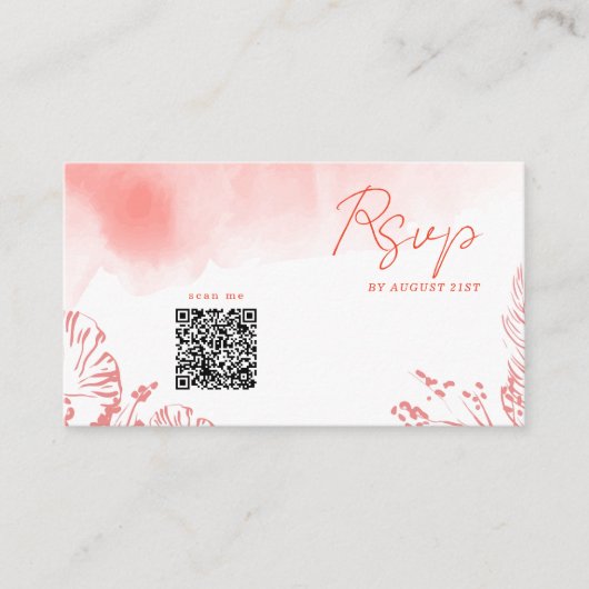 Terracotta QR CODE Wedding RSVP Begleitkarte (Vorderseite)