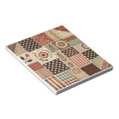 Terracotta Quilt and Patchwork Farbenfrohe Blumen Notizblock (angewinkelt)