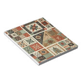 Terracotta Quilt and Patchwork Farbenfrohe Blumen Notizblock (angewinkelt)