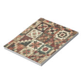 Terracotta Quilt and Patchwork Farbenfrohe Blumen Notizblock (Rotiert)