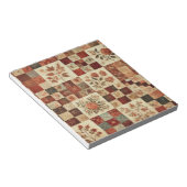 Terracotta Quilt and Patchwork Farbenfrohe Blumen Notizblock (angewinkelt)