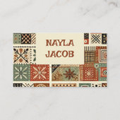 Terracotta Quilt Patchwork Handgefertigte Kleidung Visitenkarte (Vorderseite)