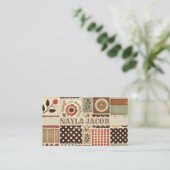 Terracotta Quilt Patchwork Handgefertigte Kleidung Visitenkarte (Stehend Vorderseite)