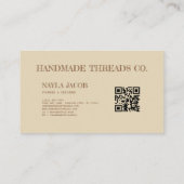 Terracotta Quilt Patchwork Handgefertigte Kleidung Visitenkarte (Rückseite)