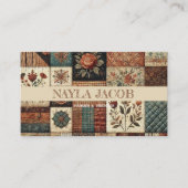 Terracotta Quilt Patchwork Handgefertigte Kleidung Visitenkarte (Vorderseite)